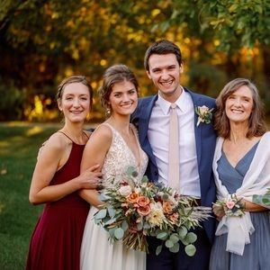 Jenny Yoo Luca gown in Hibiscus